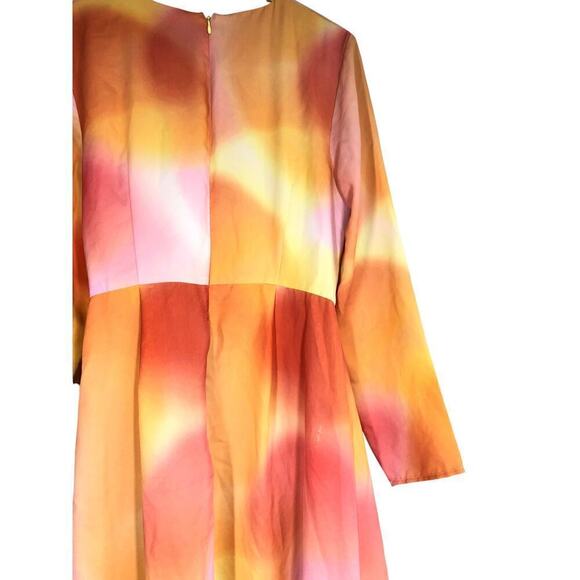 C/MEO Collective Blindfold Dress Flame Yellow Tie Front Long Sleeve US 10 - Picture 10 of 16